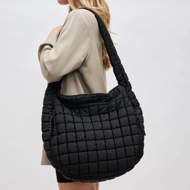 Revive Puffer Hobo Bag Black