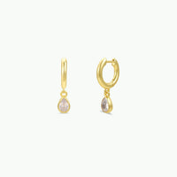 Teardrop Charm hoop - White CZ