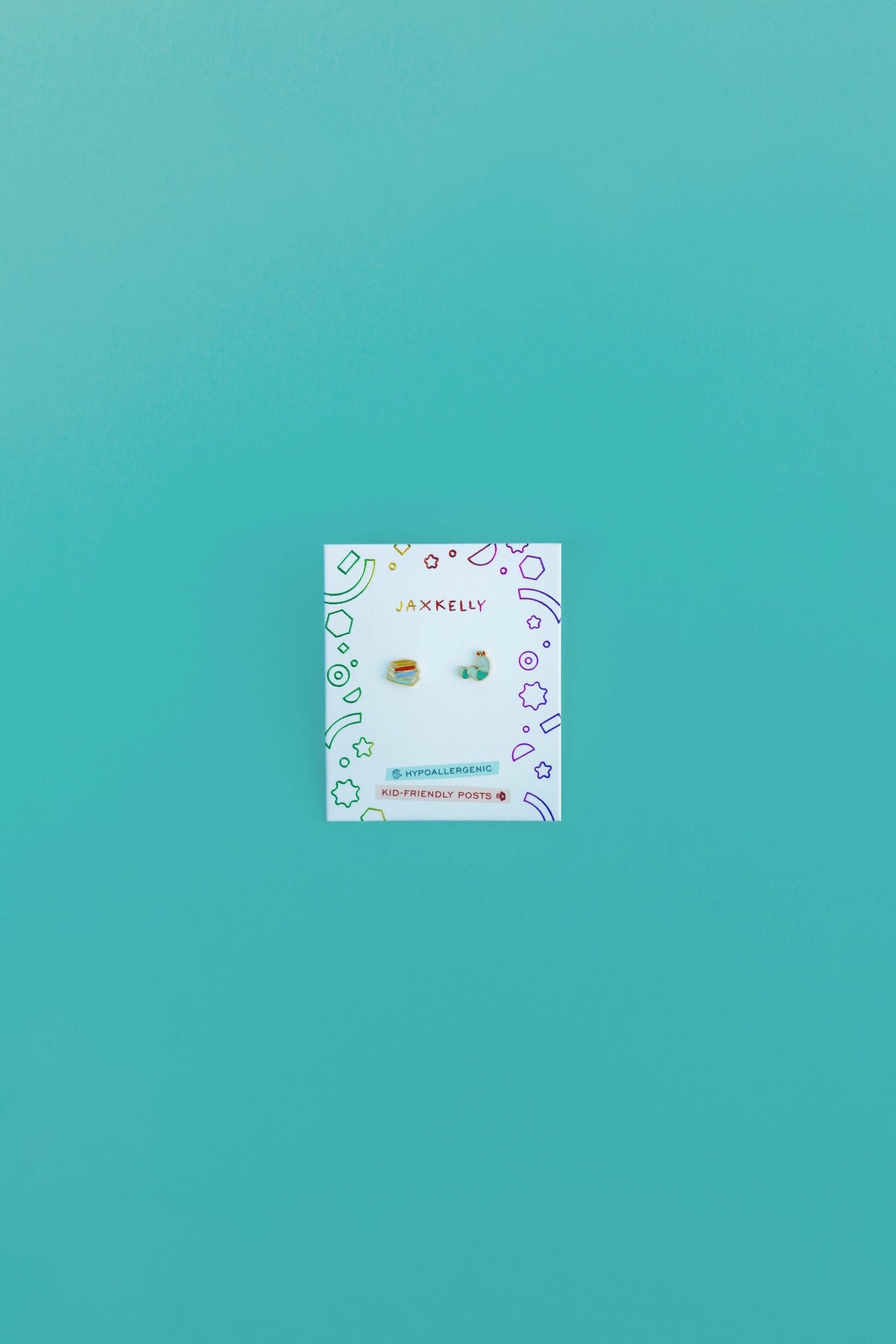 Bookworm Enamel Kids Earrings