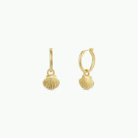 Seashell Hoop Earrings - 18k Gold Plated