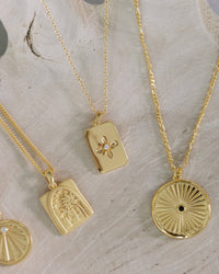 Gold Palm Pendant Necklace