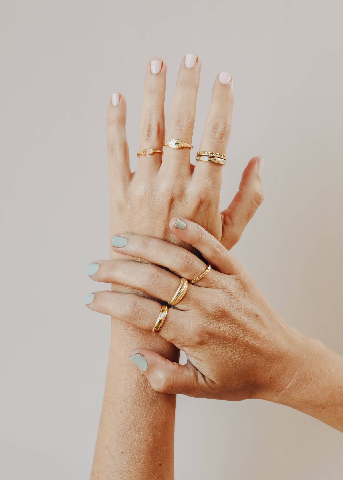 Gold Rings - Ridged: 8