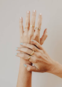 Gold Rings - Ridged: 8