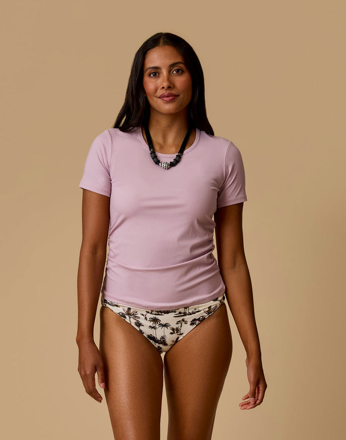 Vega Ribbed Tee UPF 50+ Light Dusk