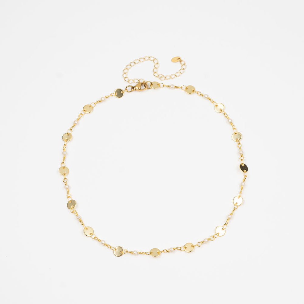 18K Gold Dainty Pearl Choker