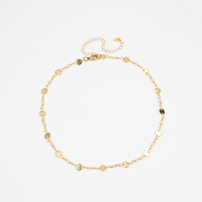18K Gold Dainty Pearl Choker