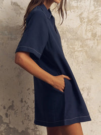 Mae Popover Mini Dress Navy