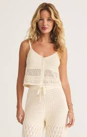 Tay Crochet Cropped Tank Sea Salt