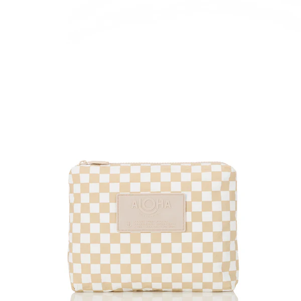 Petite Check Small Pouch Latte