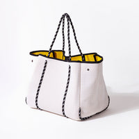 Large Neoprene Tote White and Yellow