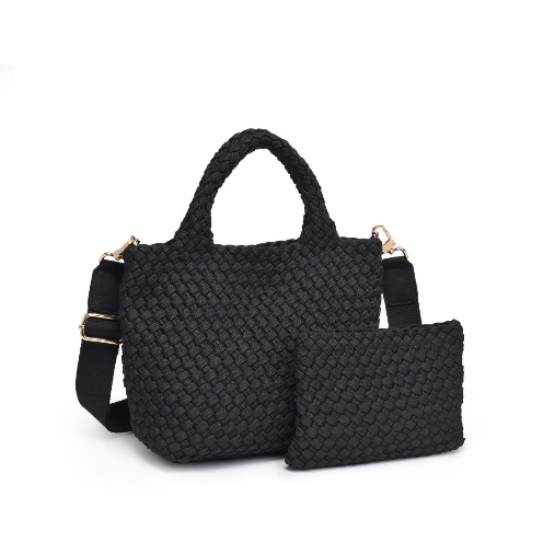 Sky's the Limit Small Laced Up Eco Tote Black