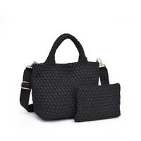 Sky's the Limit Small Laced Up Eco Tote Black