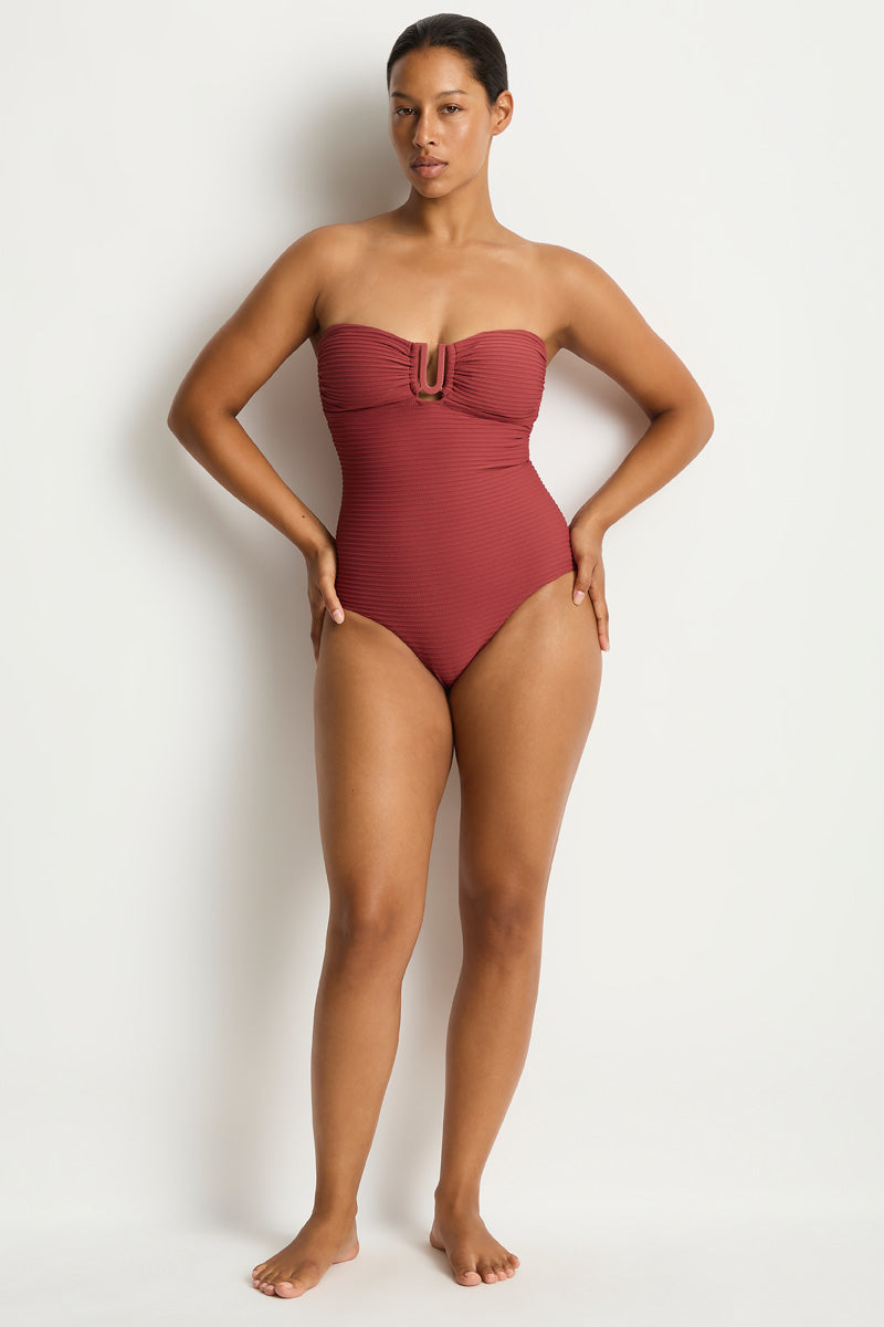 Spinnaker U Bar Bandeau One Piece Terracotta