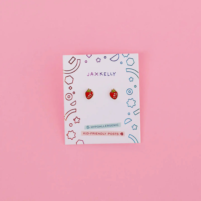 Strawberry Enamel Kids Earrings