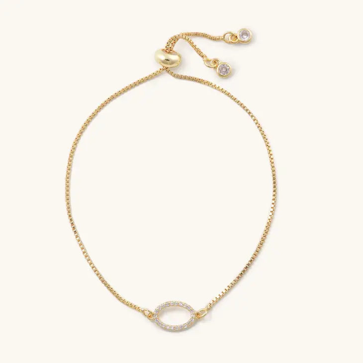 Crystal Oval Gold Slider