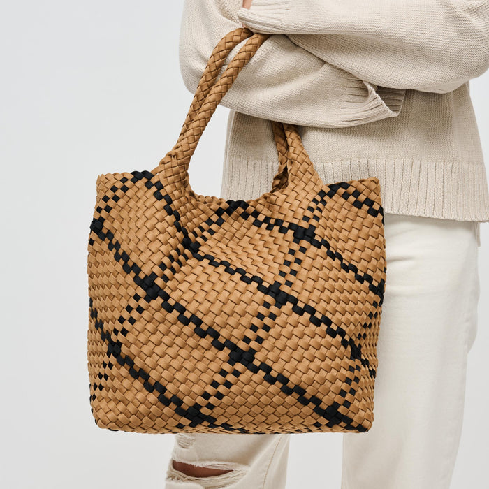 Sky's The Limit Medium Woven Tote Sand/Black