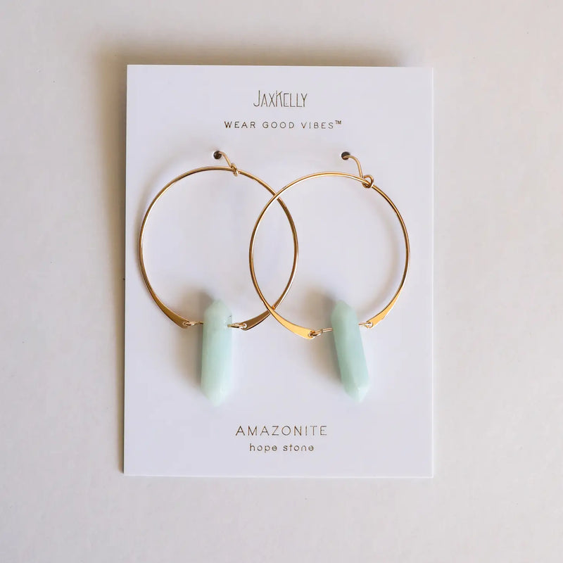 Amazonite Hoops