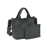 Sky's the Limit Small Woven Tote Olive