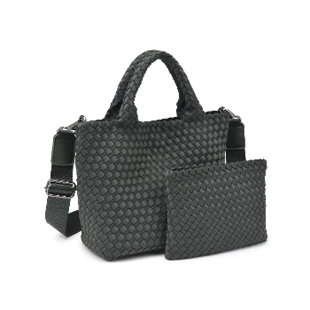 Sky's the Limit Small Woven Tote Olive