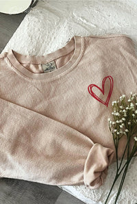 Heart Scribble Cropped Pullover
