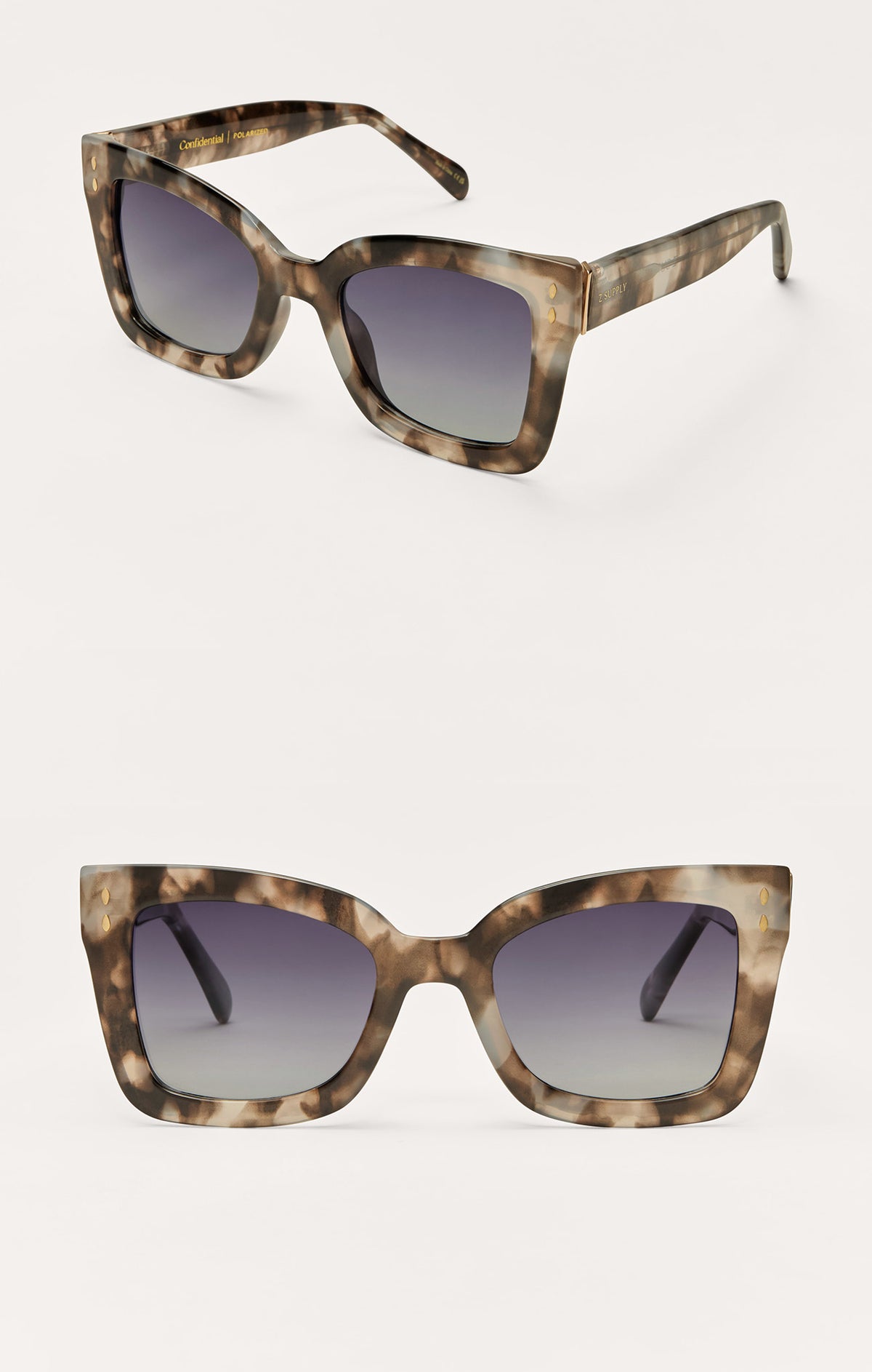 Confidential Sunglasses Marbled Tort
