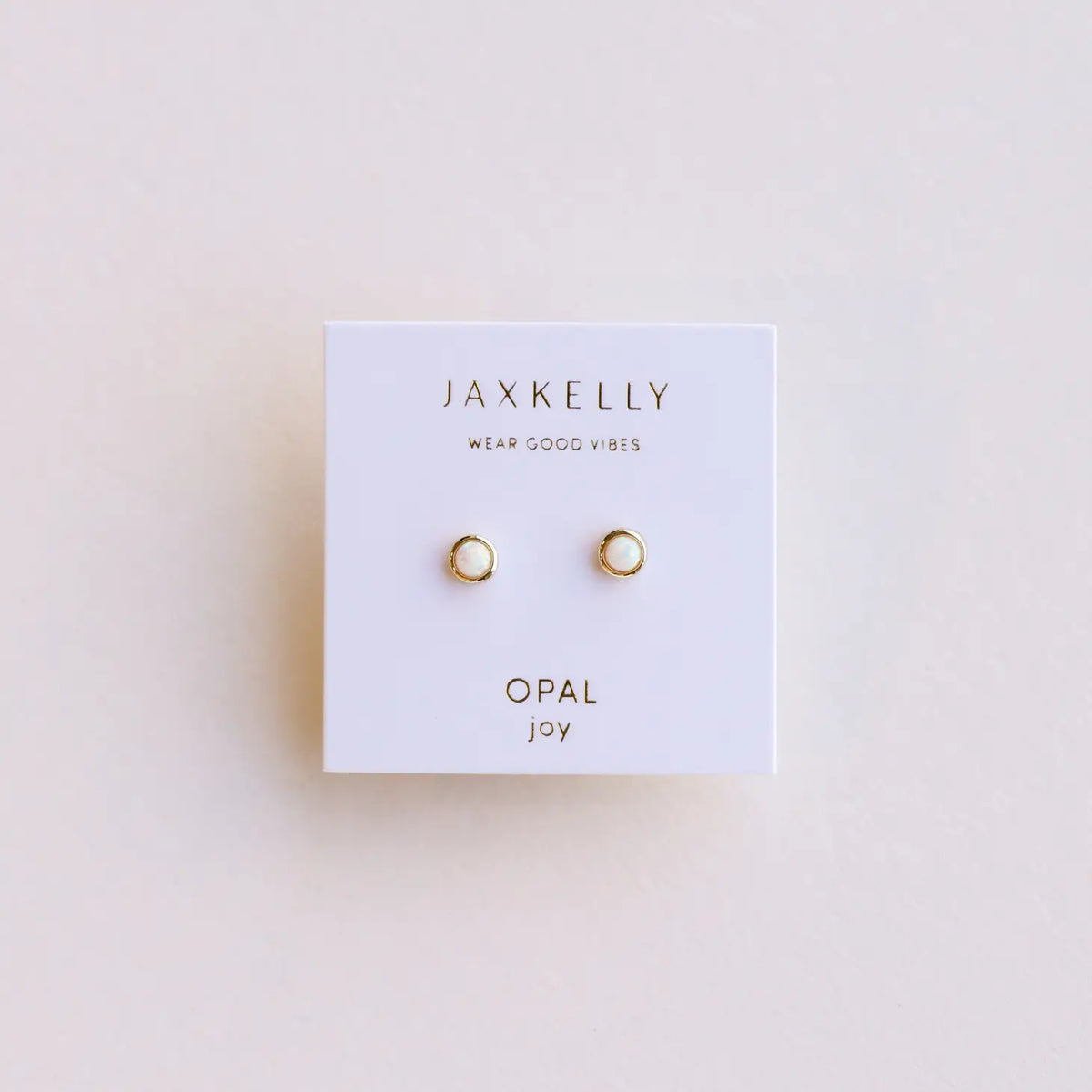 Simple White Opal Stud