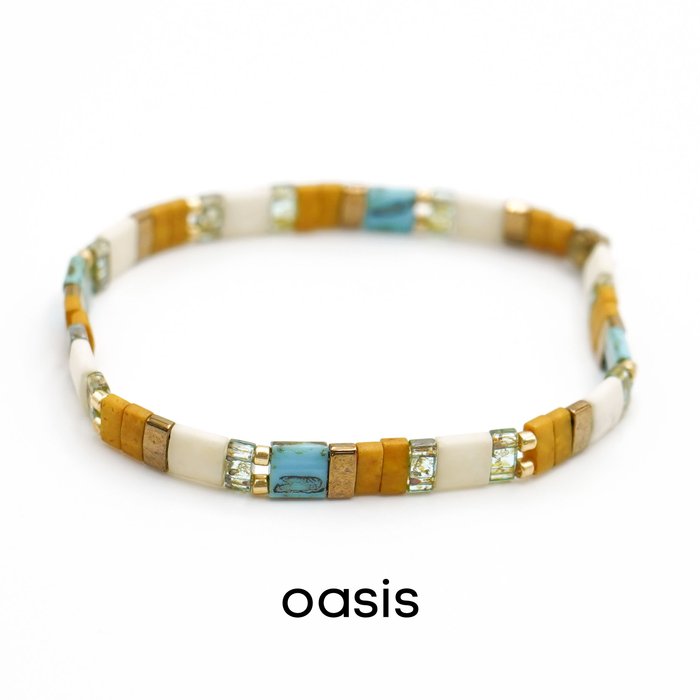 BEACHY - Tila Bead Bracelets: 6.50 inches - M / Oasis