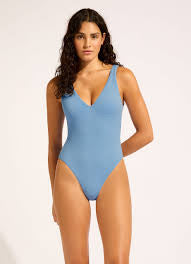 Deep V One Piece Sea Dive Cornflower