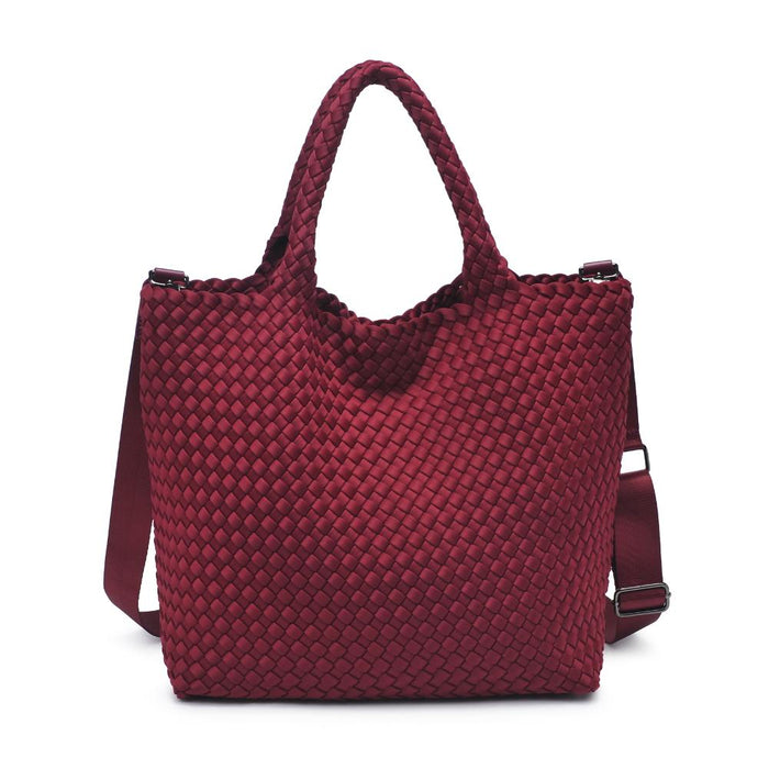 Sky's The Limit Medium Woven Tote Wine