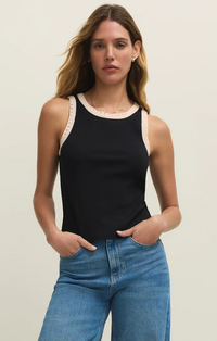 Clarke Rib Tank Black