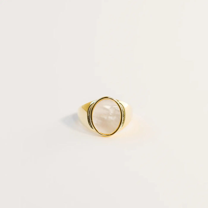 Mother of Pearl Signet Ring