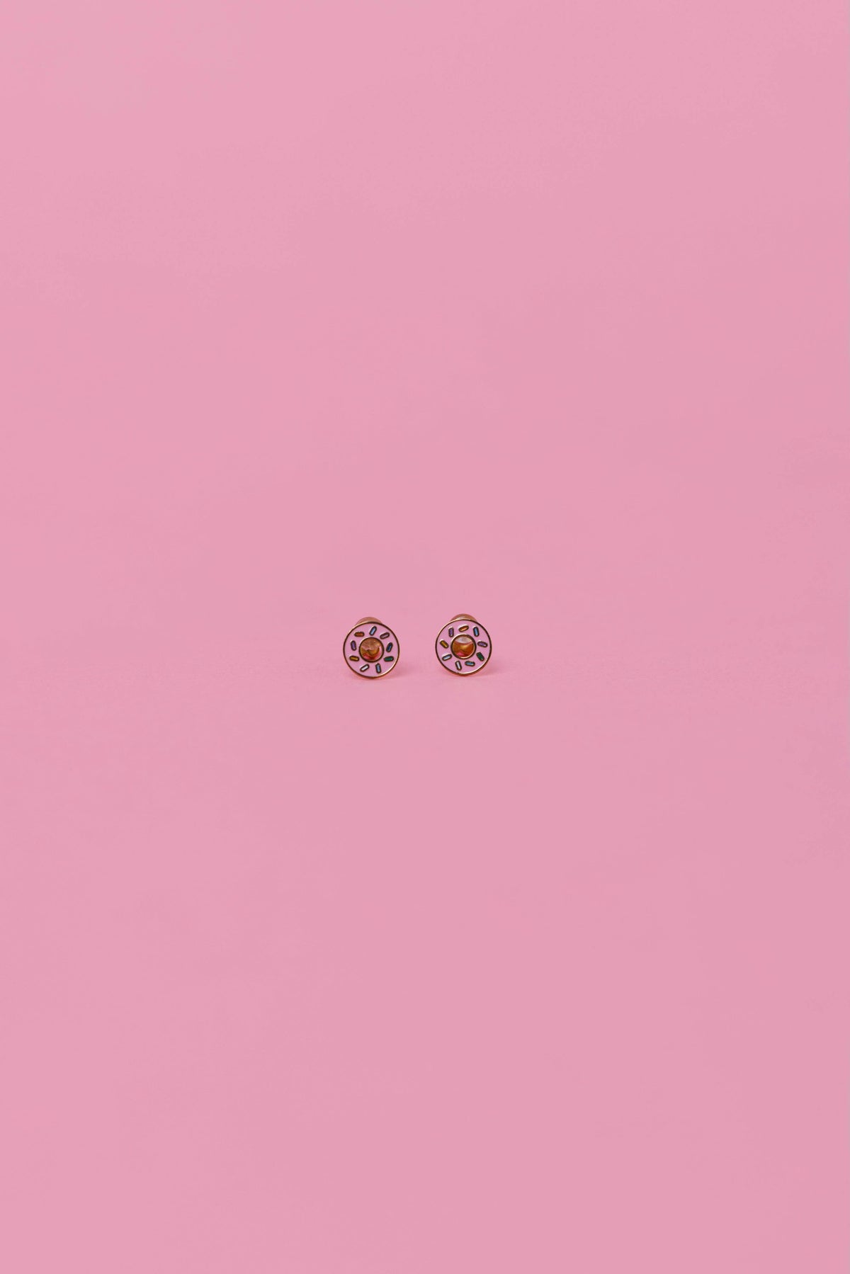Donut Enamel Flat Back Kids Earrings
