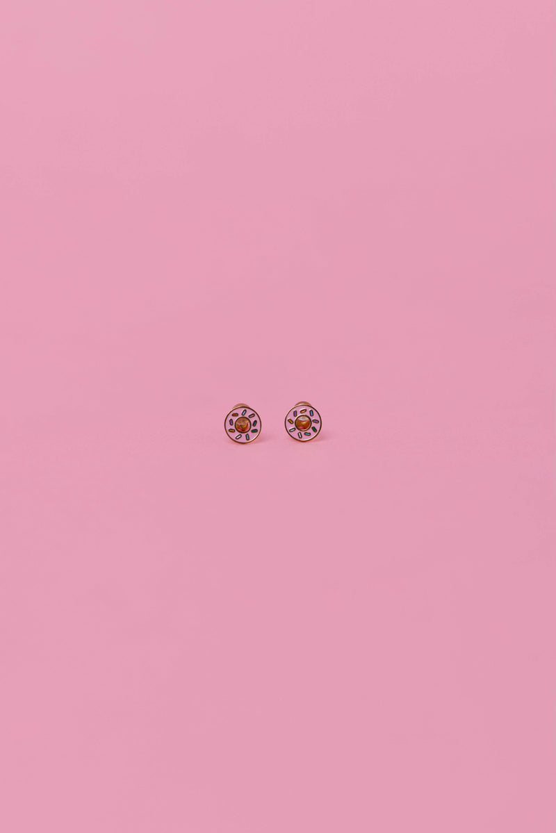 Donut Enamel Flat Back Kids Earrings