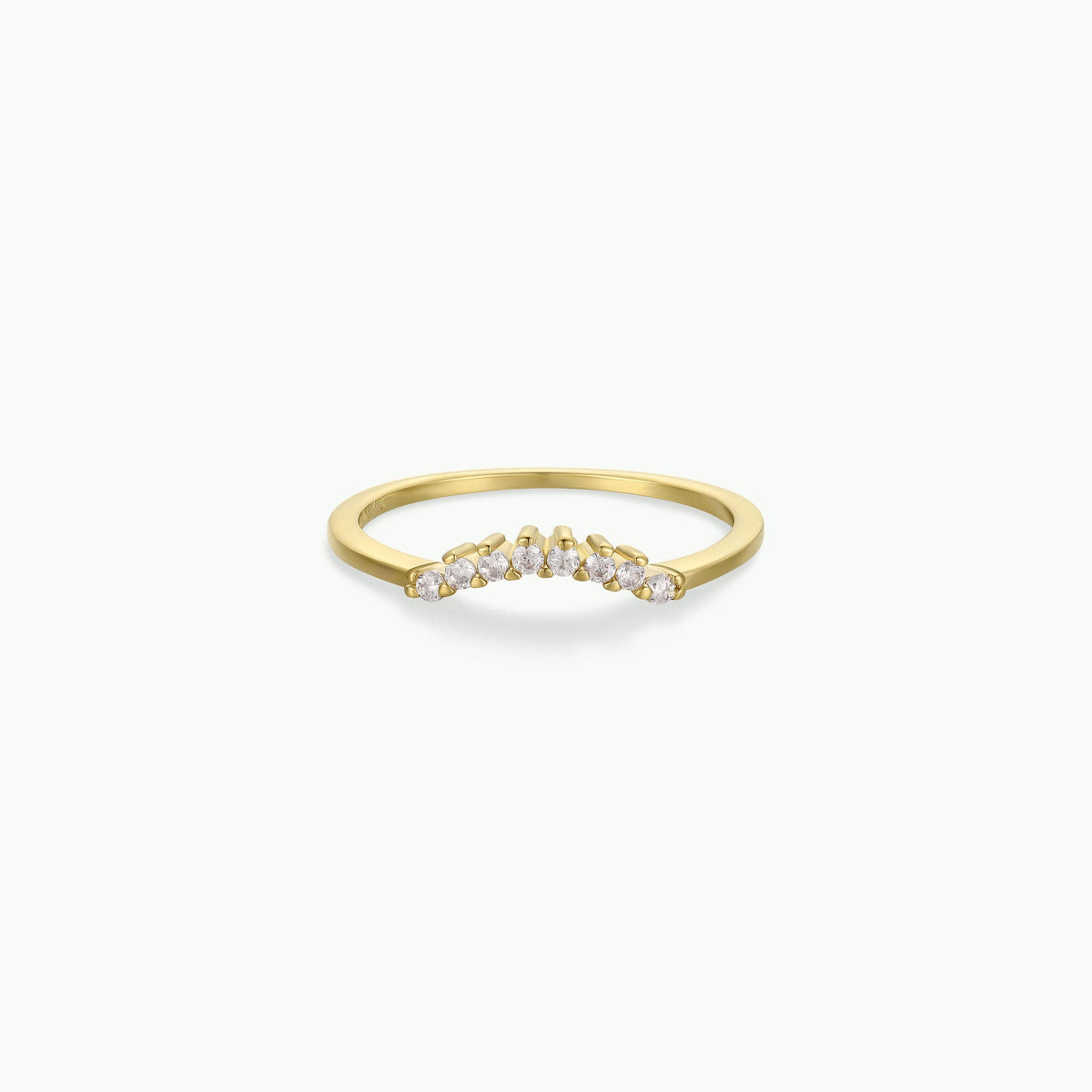 Gold Rings - Arched Crown - Champagne: 7