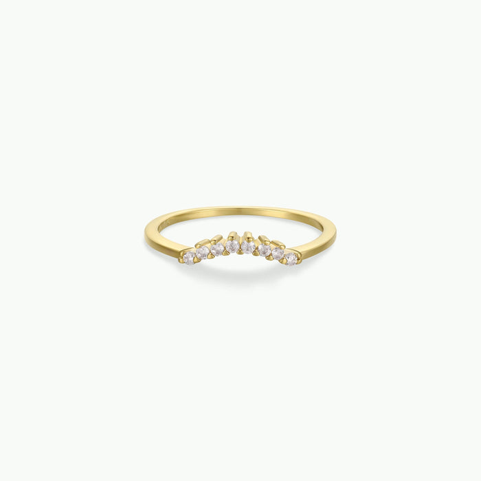 Gold Rings - Arched Crown - Champagne: 7