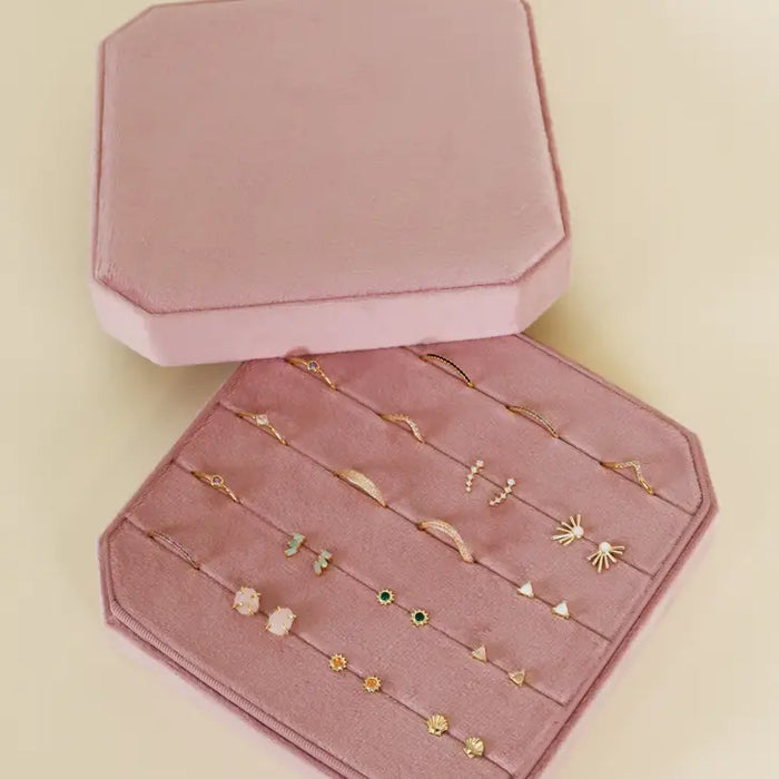 Velvet Jewelry Box Pink