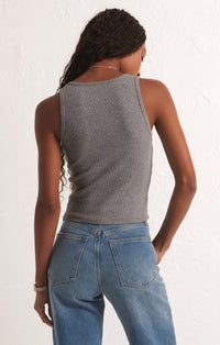 Essy Rib Top Heather Grey