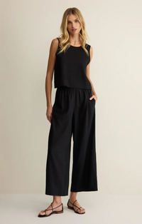 Sloane Linen Tank Black