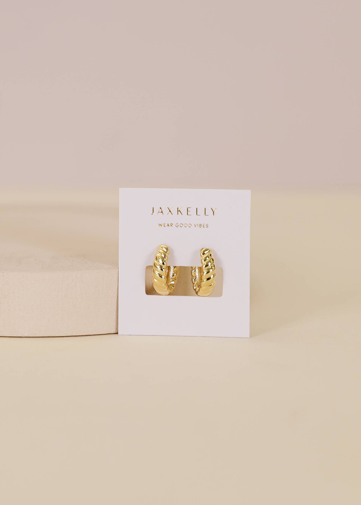 Small Channel Gold Hoop