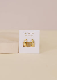 Small Channel Gold Hoop