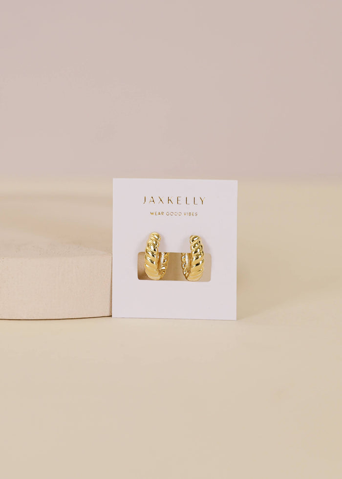 Small Channel Gold Hoop