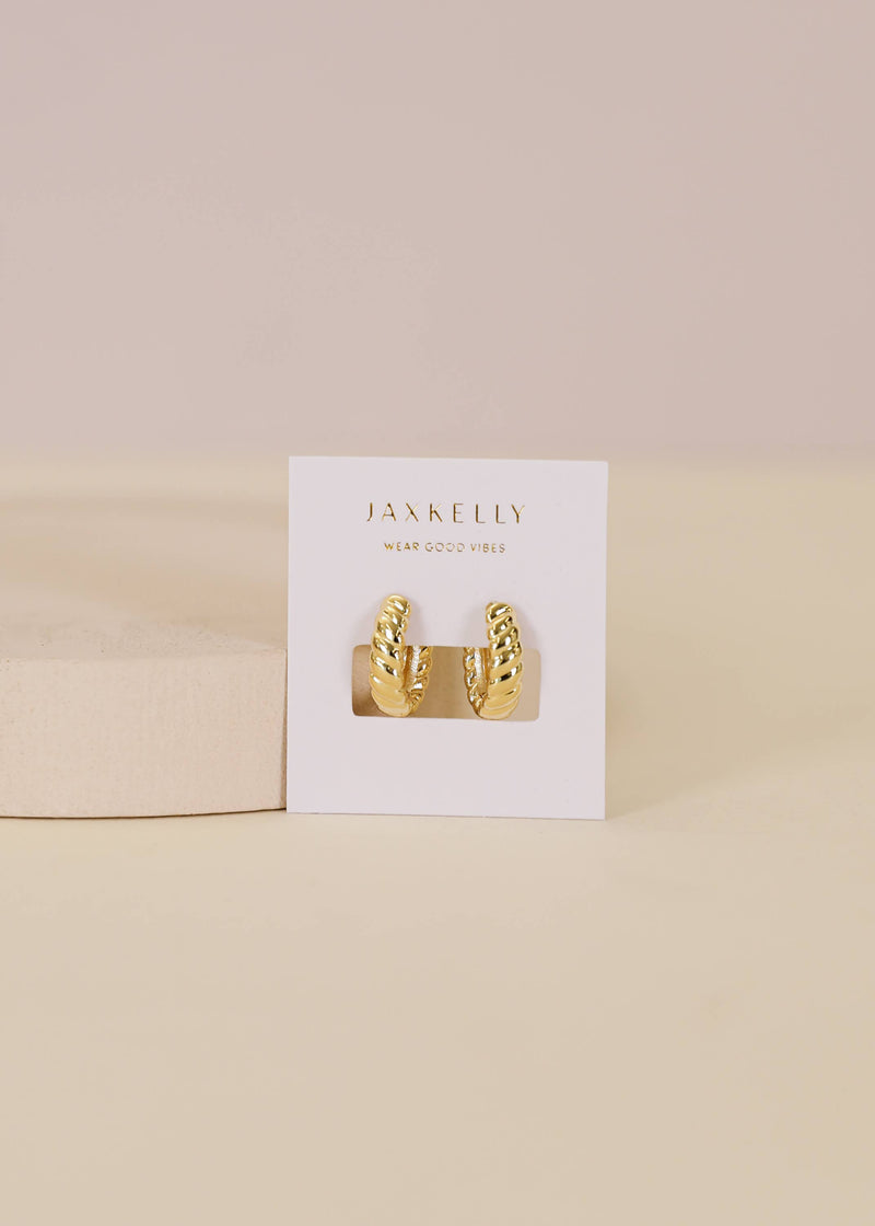 Small Channel Gold Hoop