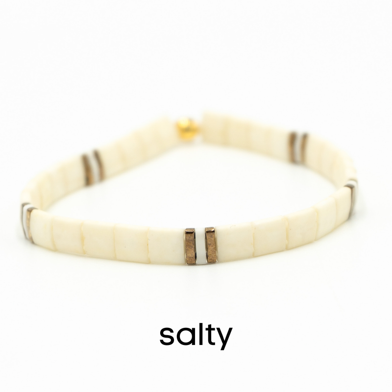 BEACHY - Tila Bead Bracelets: 6.50 inches - M / Salty