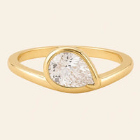 Halo Drop Ring - White CZ