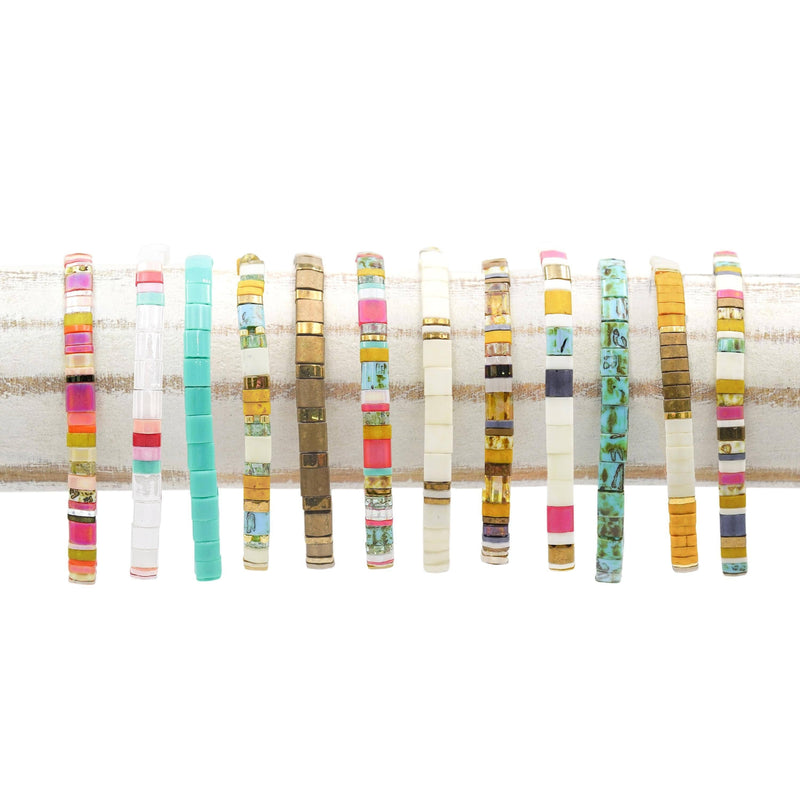 BEACHY - Tila Bead Bracelets: 6.50 inches - M / Eye Candy