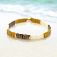 Desert Sands- Tila Bead Bracelet | Single: 6.50 Inches - M