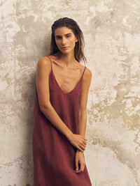 Lucid Flow Maxi Dress Burgundy