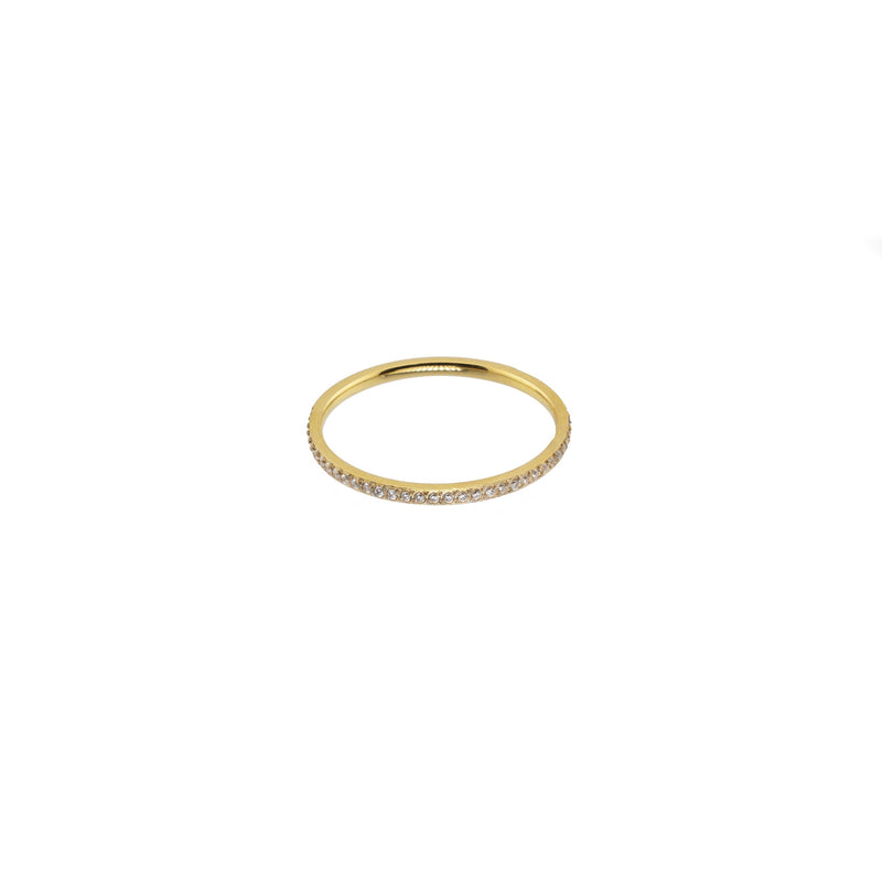Waterproof Gold Dainty Diamond Ring Band