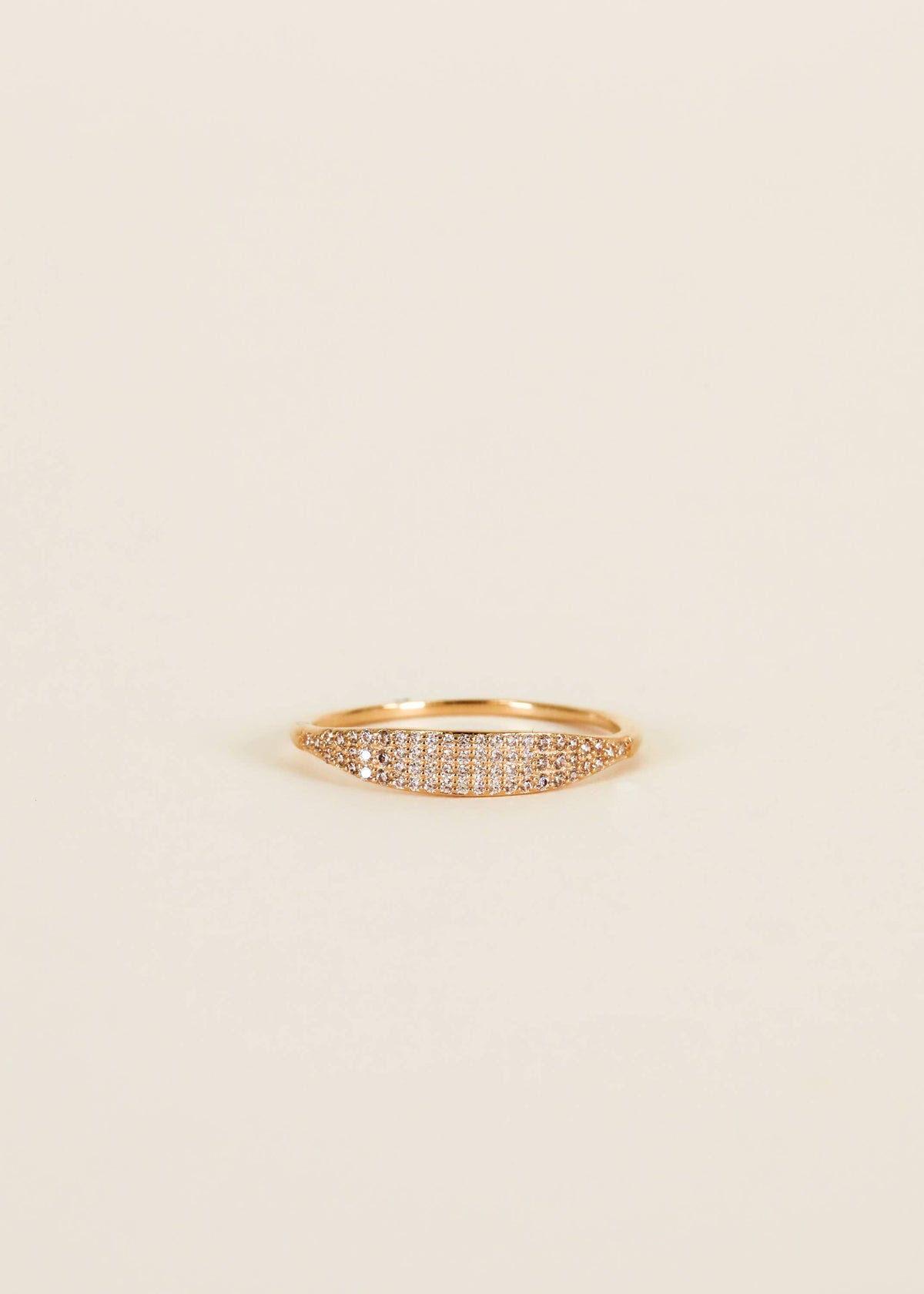 Gold Rings - Tapered Pave - Champagne CZ: 8