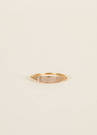 Gold Rings - Tapered Pave - Champagne CZ: 8